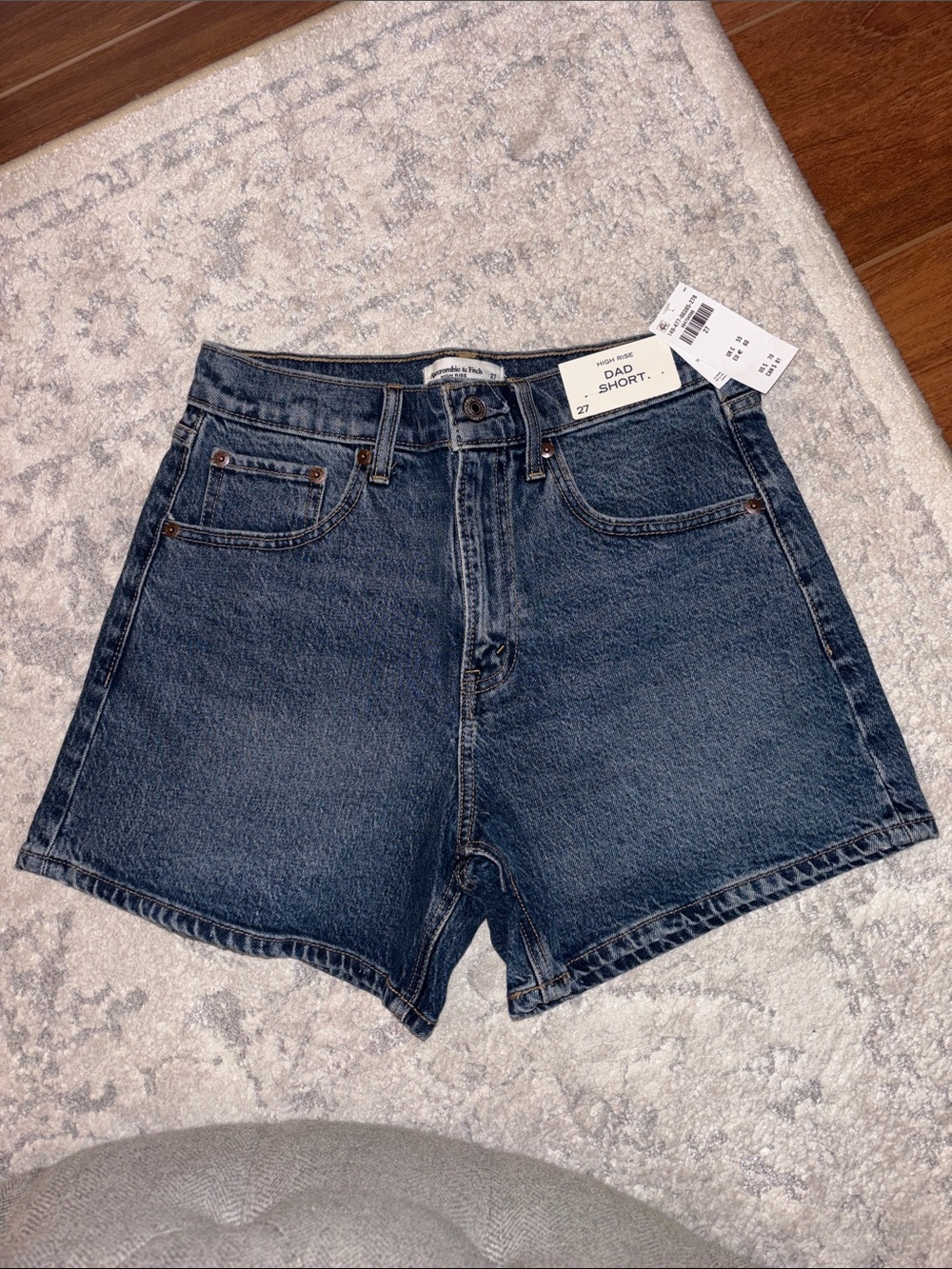 Abercrombie & Fitch Mid Wash Denim Dad Shorts